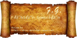 Fábián Geminián névjegykártya