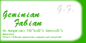 geminian fabian business card
